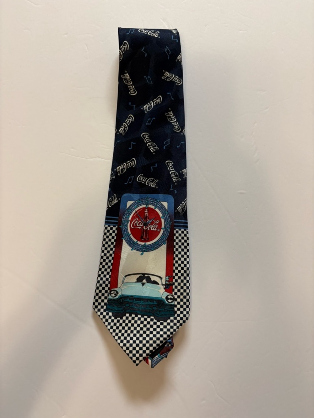 Vintage Coca Cola Themed Blue Tie